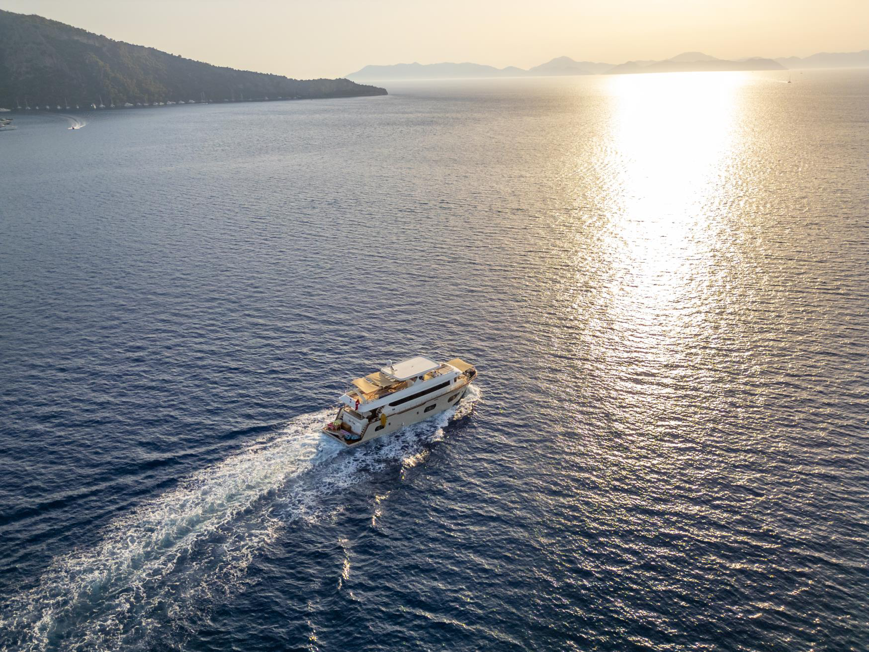 Underway at sunset